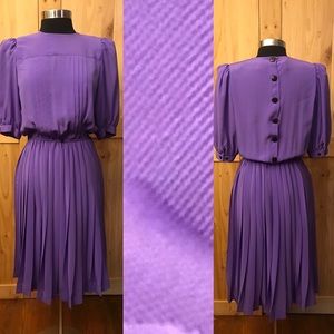 Vintage 80s Liz Claiborne purple dress w elastic